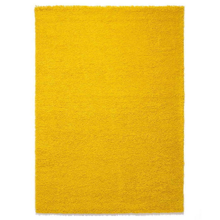 Tapeso Hoogpolig vloerkleed shaggy Trend effen - geel - 80x150 cm