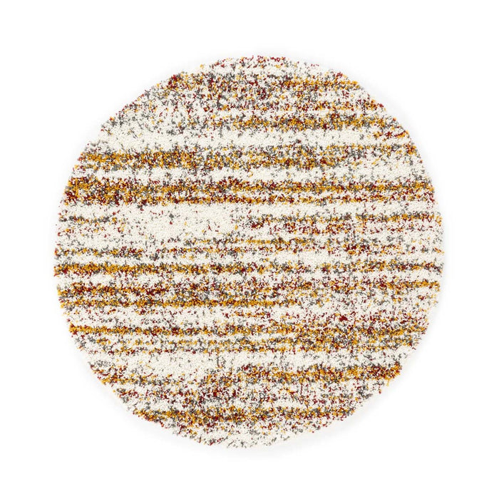 Boho&me Rond hoogpolig vloerkleed strepen Artisan - wit|multi - 240 cm