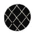 Boho&me Rond hoogpolig vloerkleed ruiten Habitat - zwart|wit - 160 cm