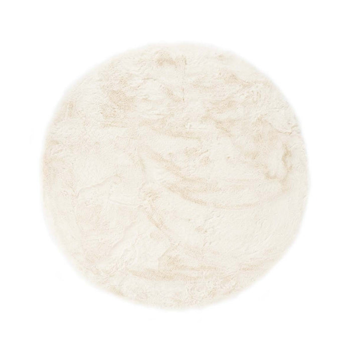 Tapeso Rond hoogpolig vloerkleed - Comfy plus - wit - 100 cm