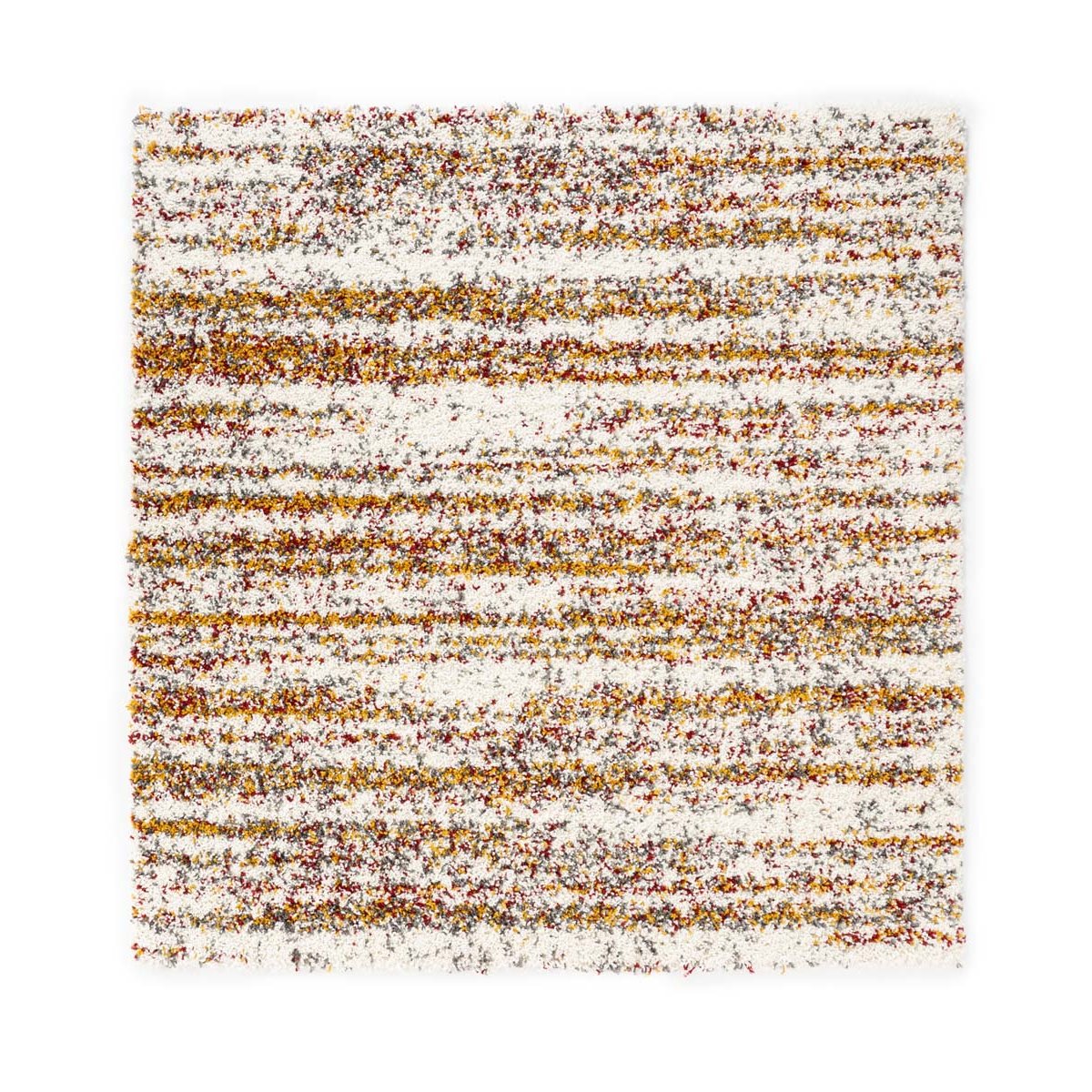 Boho&me Vierkant hoogpolig vloerkleed strepen Artisan - wit|multi -