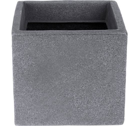 Koopman Bloempot kubus vierkant 20cm Antraciet