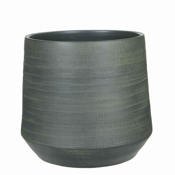 Mica Decorations guido bloempot rond donkergroen maat: 32 x 36cm