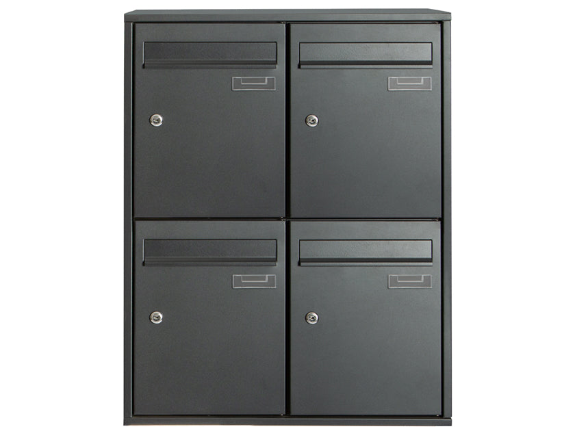 Practo Garden - Brievenbussen - 4 stuks - Gelakt staal - Antraciet