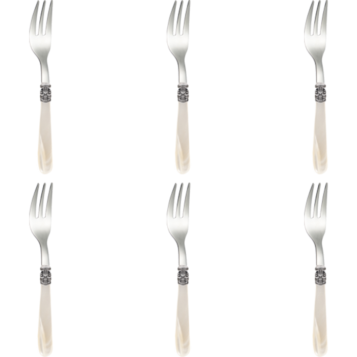 Eme Gebaksvork Mona Lisa 15.1 cm 18|10 Offwhite Zilver 6 stuks