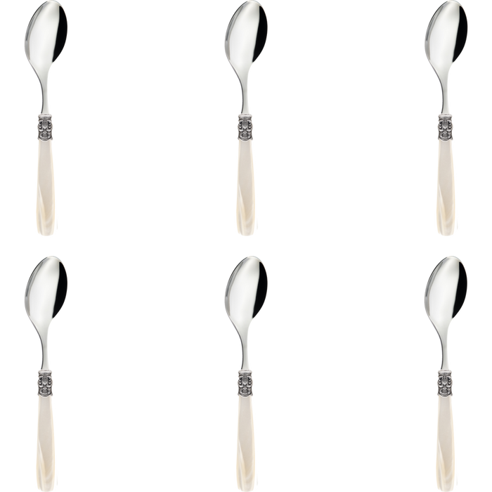 Eme Dessertlepel Mona Lisa 18.8 cm 18|10 Offwhite Zilver 6 stuks