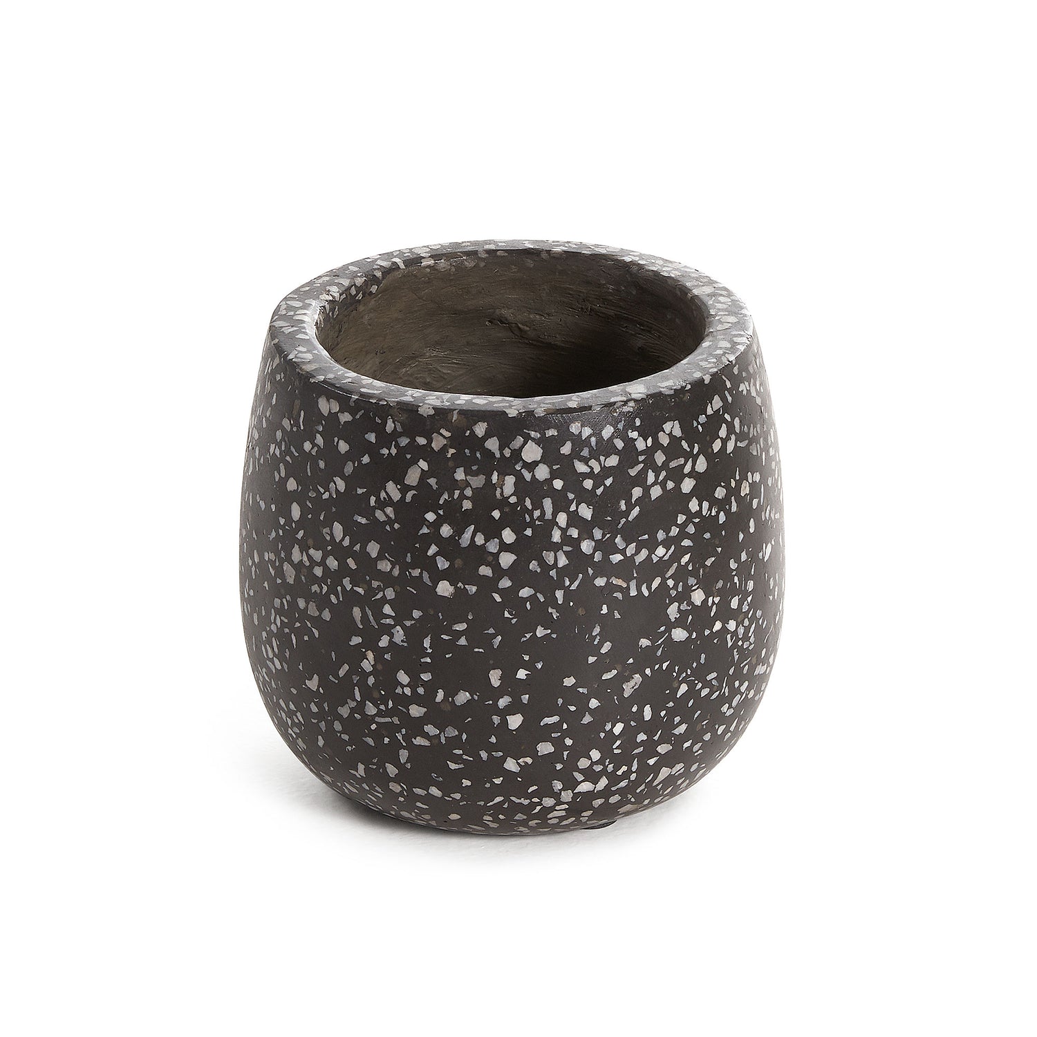 Kave Home - Braydon terrazzo bloempot zwart