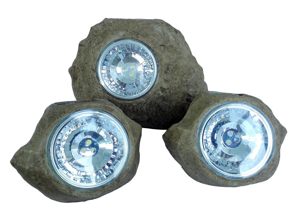 Lumisky 3 X Solar Led-lamp & Spot Rock Brown