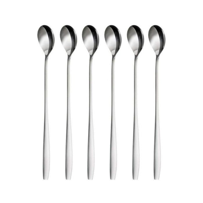 Orange85 Lange lepels voor Latte Machiatto 6 stuks RVS Zilver
