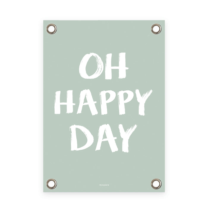Tuin poster groen wit happy day (50x70cm)