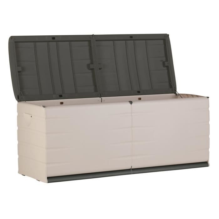 PLASTIKEN Borst 450L binnen | buiten afsluitbaar met beige zwenkwielen