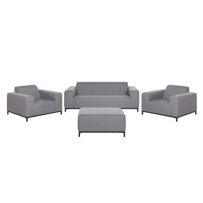 Beliani - ROVIGO - Loungeset voor 5 - Grijs|Zwart - Polyester