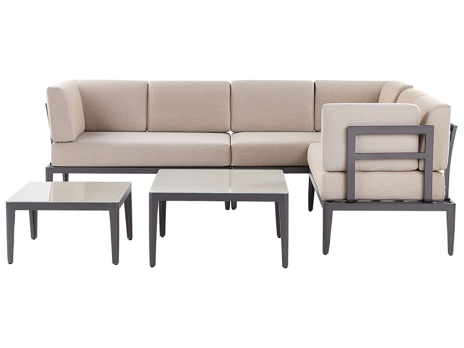 Beliani - RIMA III - Loungeset voor 6 - Beige - Polyester