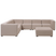 Beliani - AREZZO - Loungeset voor 7 Rechtszijdig - Beige - Polyester