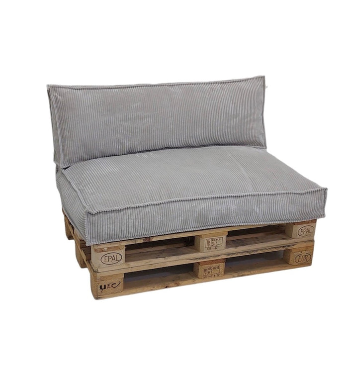 2L Home & Garden Palletkussenset Ribcord Deluxe Zandkleurig - 2 delige