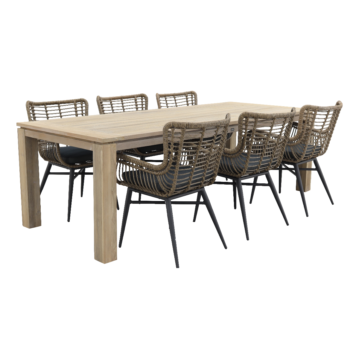 VDG Jasmine natural|Rome grey 240 cm. tuinset - 7-delig