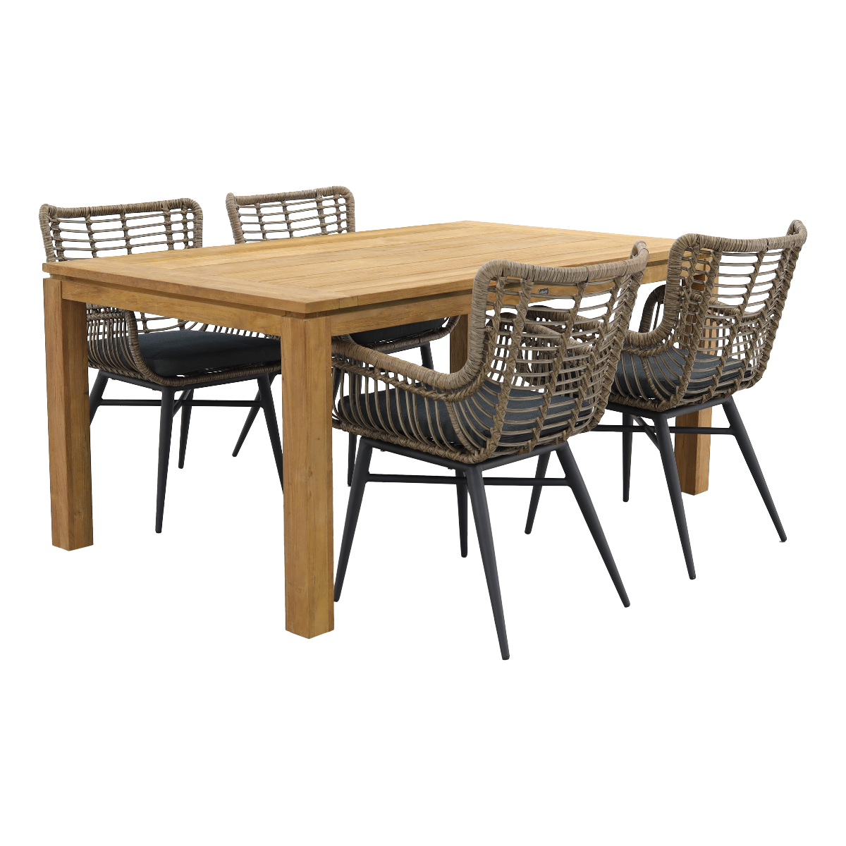 VDG Jasmine natural|Rome brown 170 cm. tuinset - 5-delig