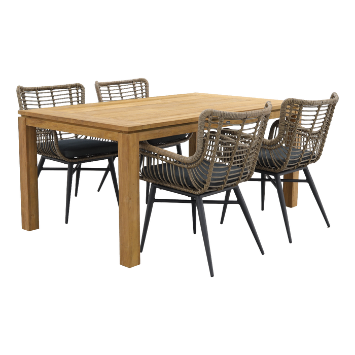 VDG Jasmine natural|Rome brown 170 cm. tuinset - 5-delig