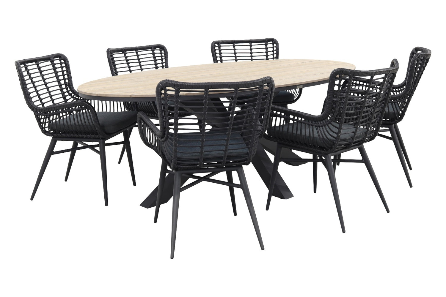 Garden Impressions Jasmine - Black|Edison 220x115 cm. - ovale tuinset