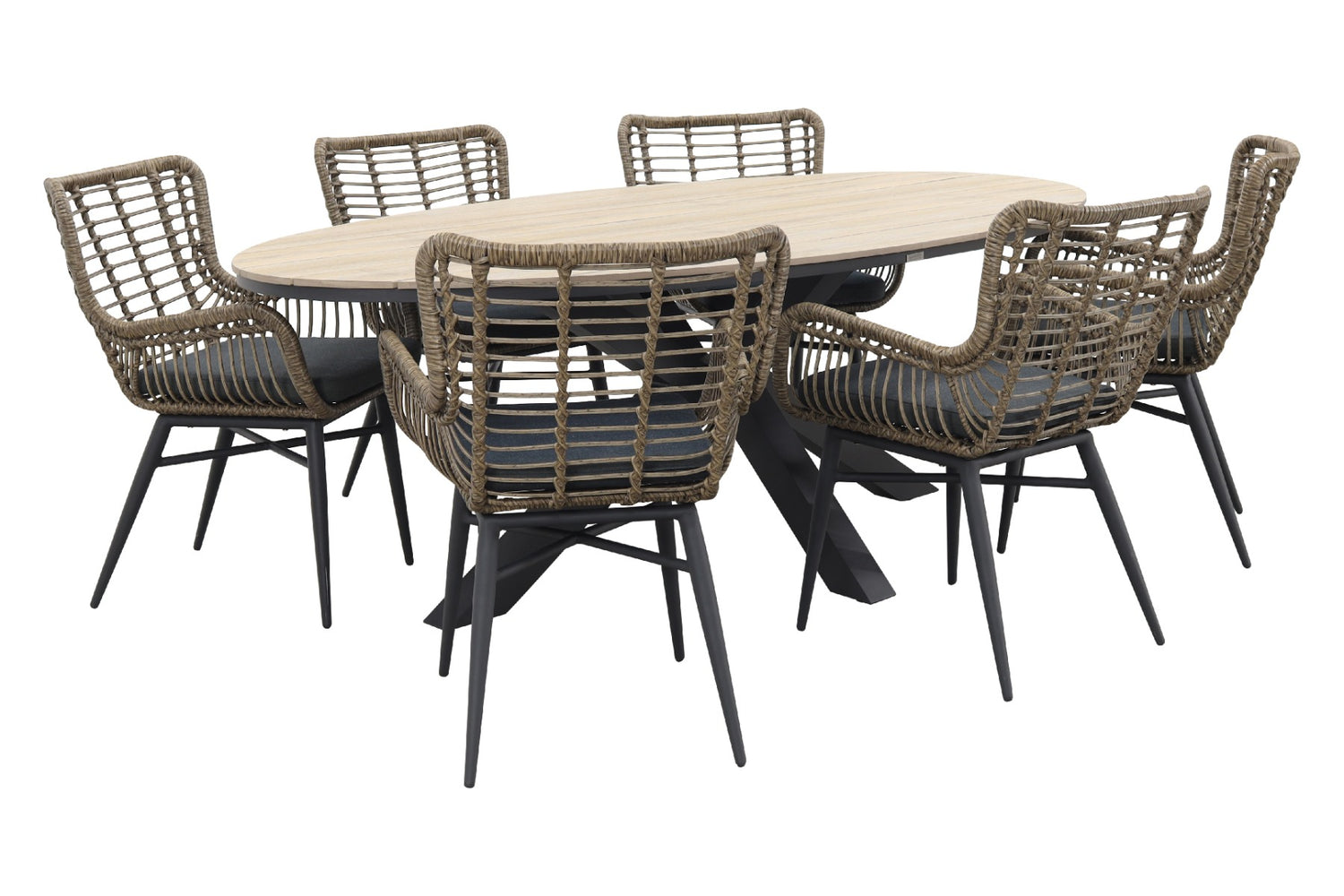 Garden Impressions Jasmine Natural|Edison 220x115 cm. - ovale tuinset