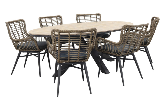 Garden Impressions Jasmine Natural|Edison 220x115 cm. - ovale tuinset