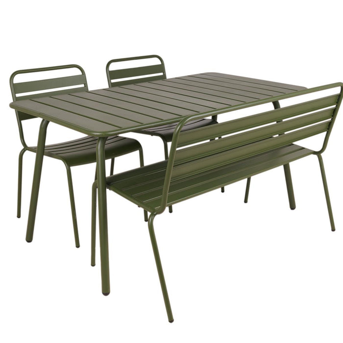 Metalen tuinset Max olijfgroen 150 cm