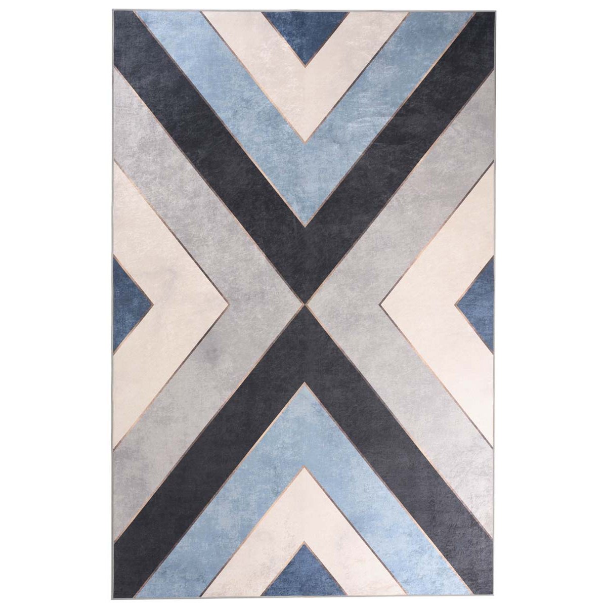 Tapeso Geometrisch vloerkleed wasbaar - Moderna blauw|grijs - 160x240