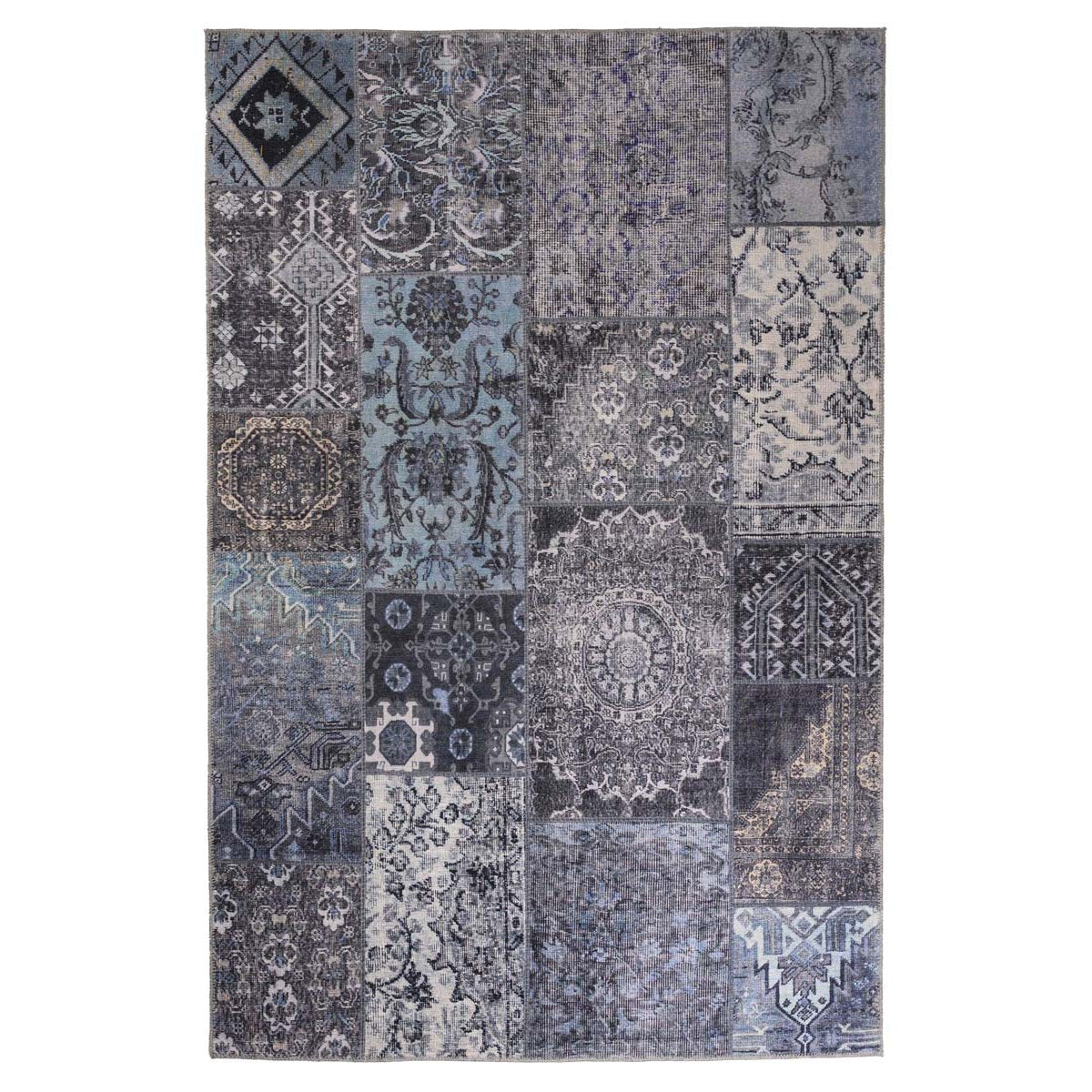 Heritaged Patchwork vloerkleed - Fade Dreamer zwart|multi - 230x330 cm