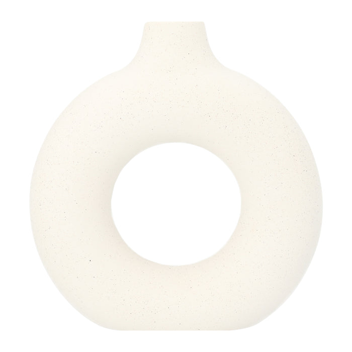 QUVIO Donutvaas - 23 cm - Keramiek - Wit