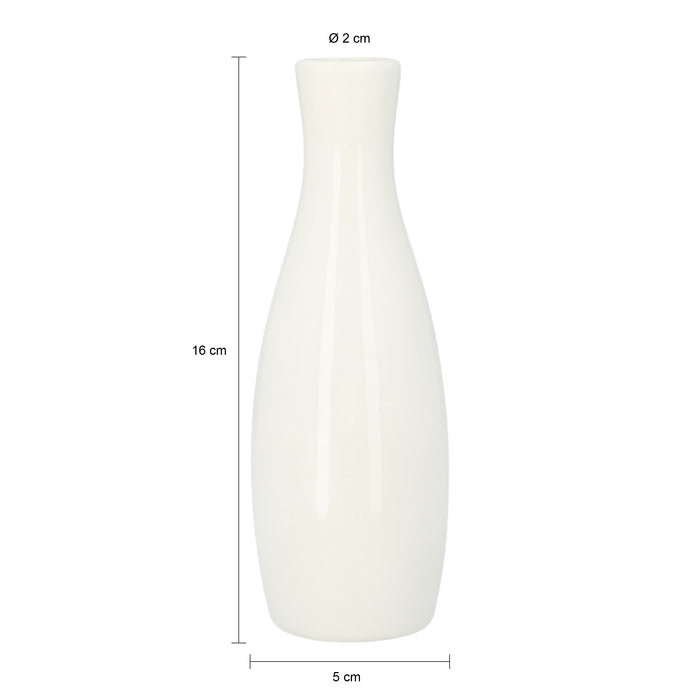 QUVIO Vaas - 16 cm - Wit - Keramisch