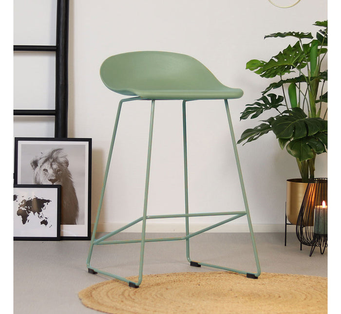 Livin24 Scandinavische Barkruk Ellen groen 66cm - Barkrukken set van 2