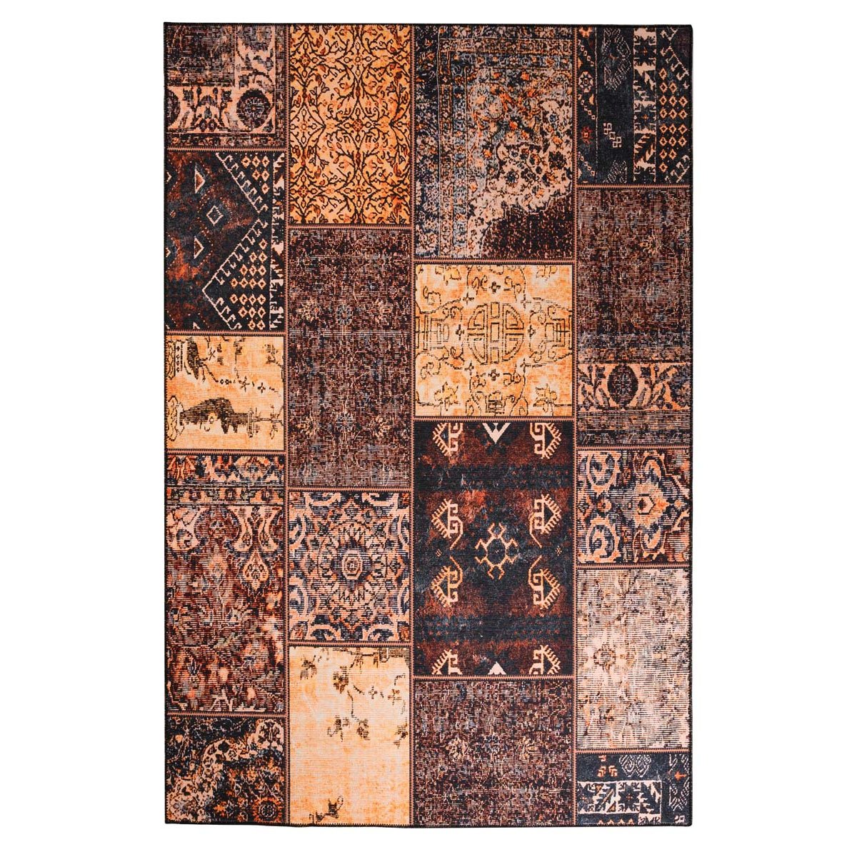 Heritaged Patchwork vloerkleed - Fade No.1 goud|bruin - 76x150 cm