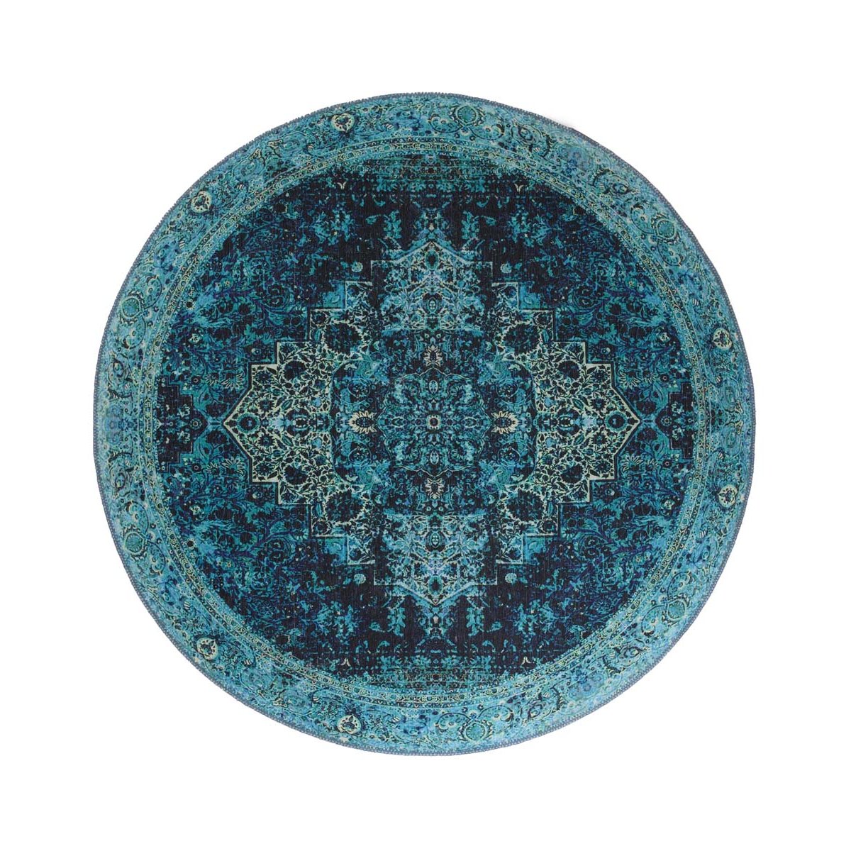 Heritaged Rond vintage vloerkleed - Fade No.2 blauw - 152 cm