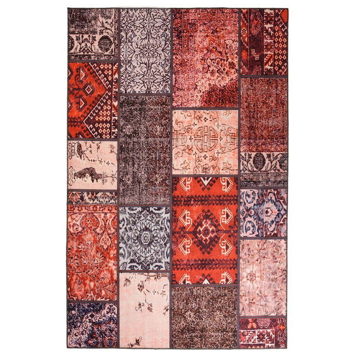Heritaged Patchwork vloerkleed - Fade No.1 rood|multi - 190x290 cm