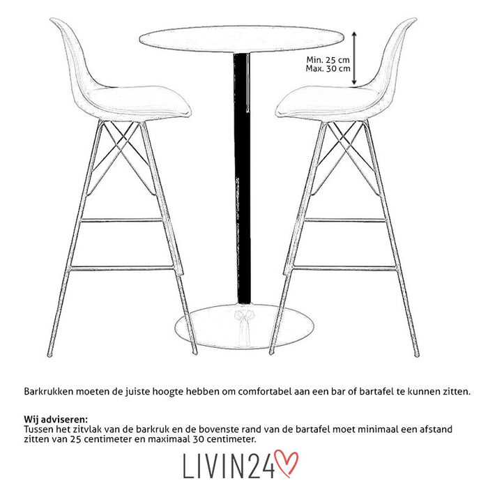 Livin24 Barkruk Ellen groen Scandinavisch design 76 cm - barkrukken