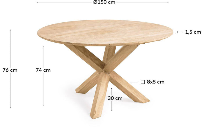 Kave Home - Teresinha ronde tuintafel van massief teakhout Ø 150 cm