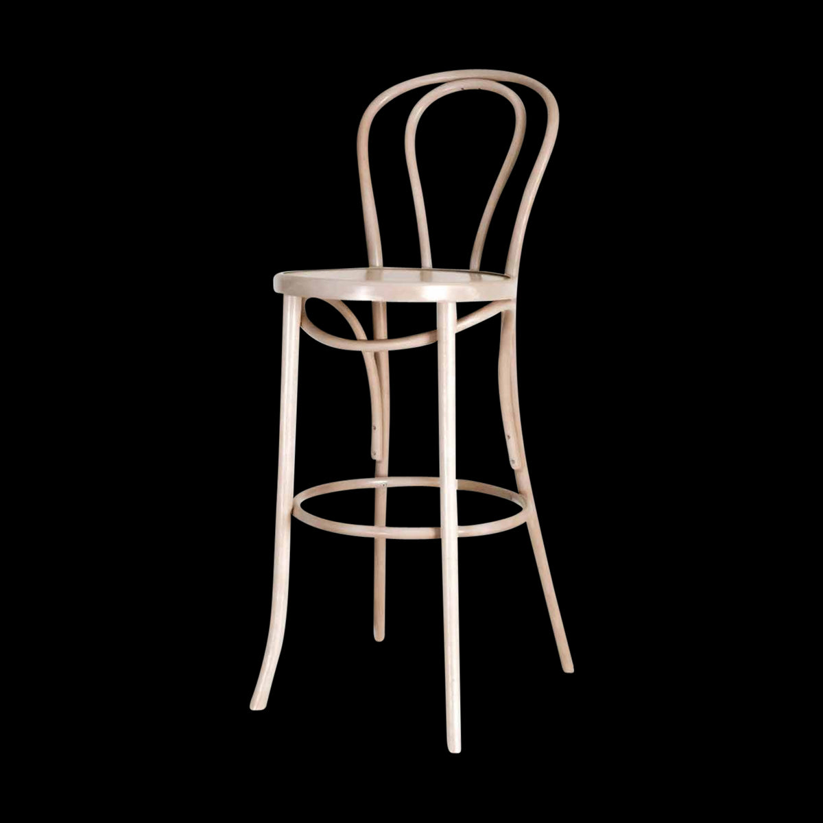 Fameg Vienna Thonet No. 18 houten barkruk whitewash - 75 cm