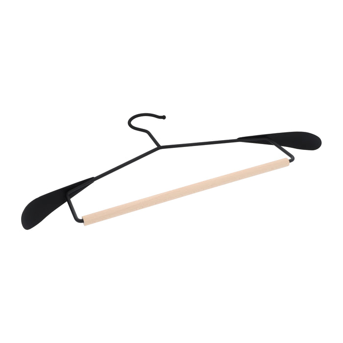 QUVIO Kledinghanger - set van 5 - Zwart en hout