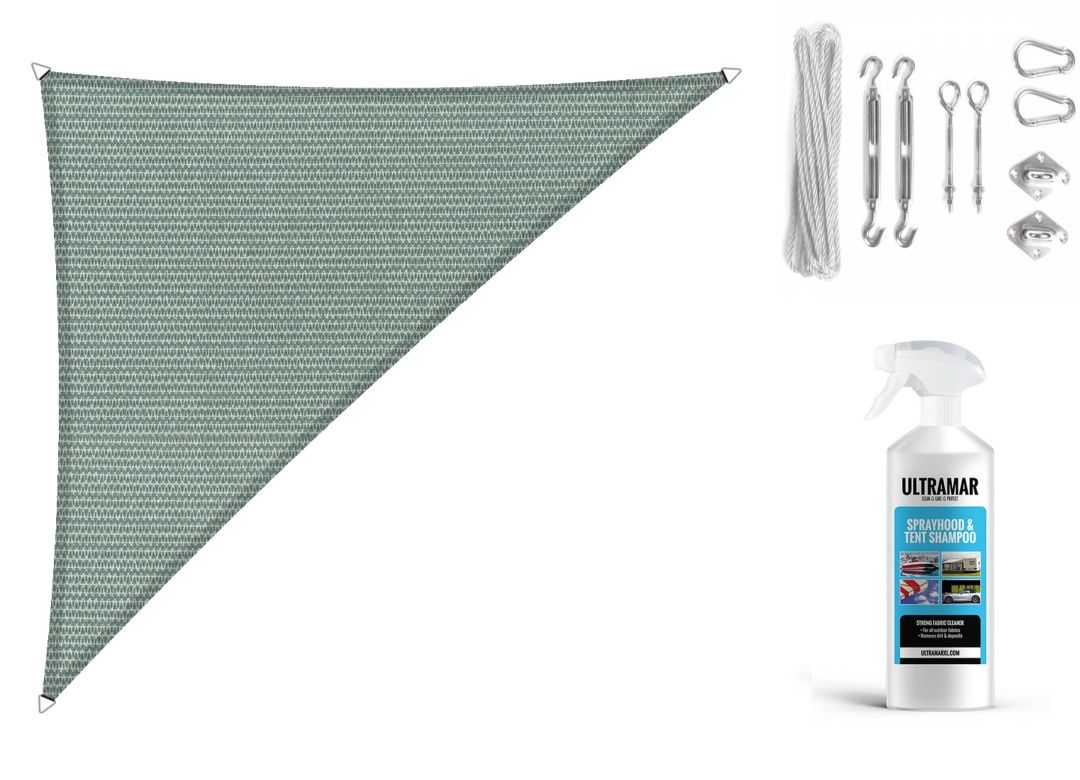 Shadow Comfort   driehoek 3x4x5m Country Blue met Bevestigingsset