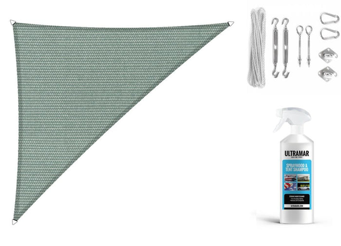 Shadow Comfort   driehoek 3x4x5m Country Blue met Bevestigingsset