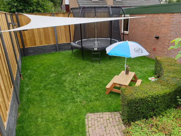 Shadow Comfort   driehoek 3x4x5m Country Blue met Bevestigingsset