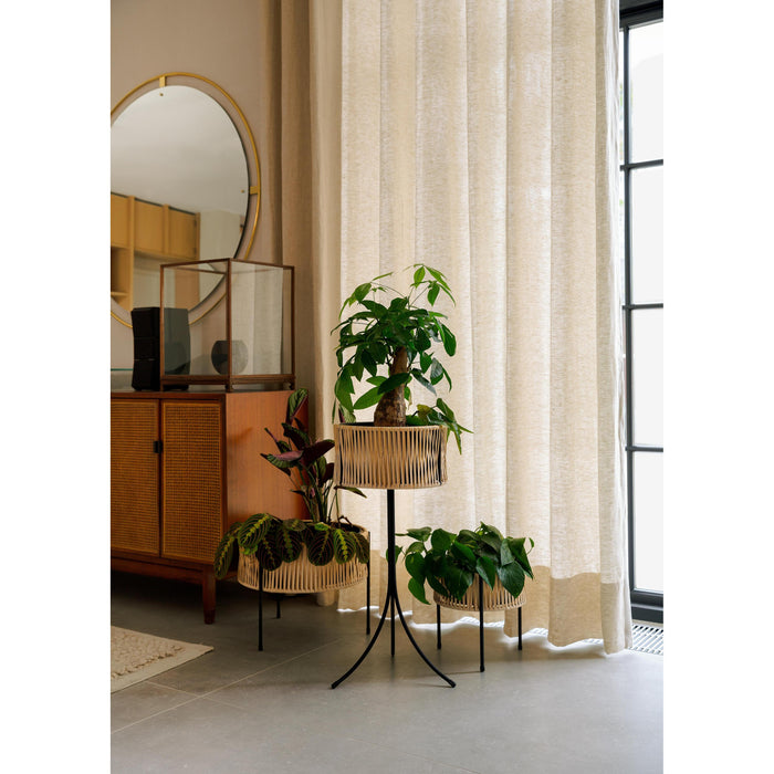 Audo Copenhagen Umanoff plantenbak H69 zwart|rattan