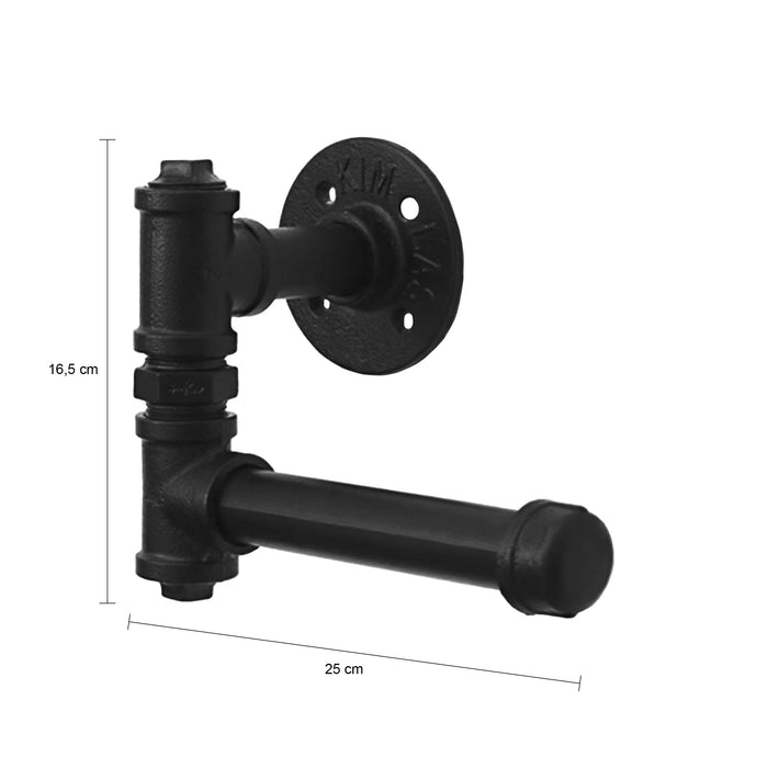 QUVIO Toiletrolhouder industrieel - Metaal - Zwart