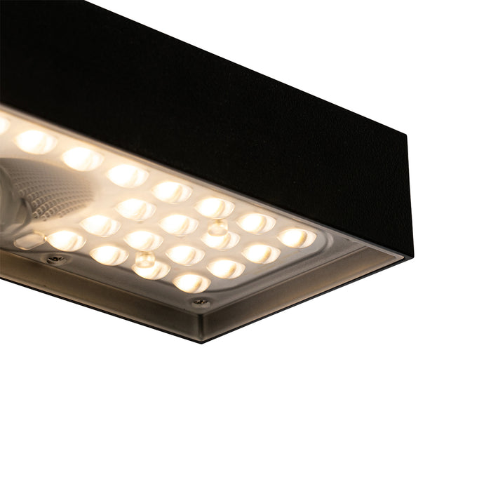 QAZQA Buiten wandlamp zwart met dimlicht en sensor op solar - Kayo