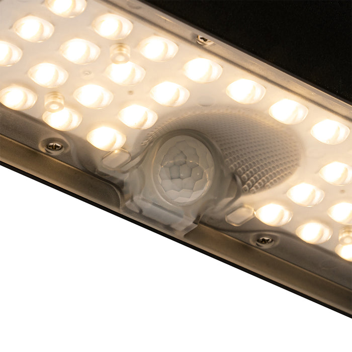 QAZQA Buiten wandlamp zwart met dimlicht en sensor op solar - Kayo