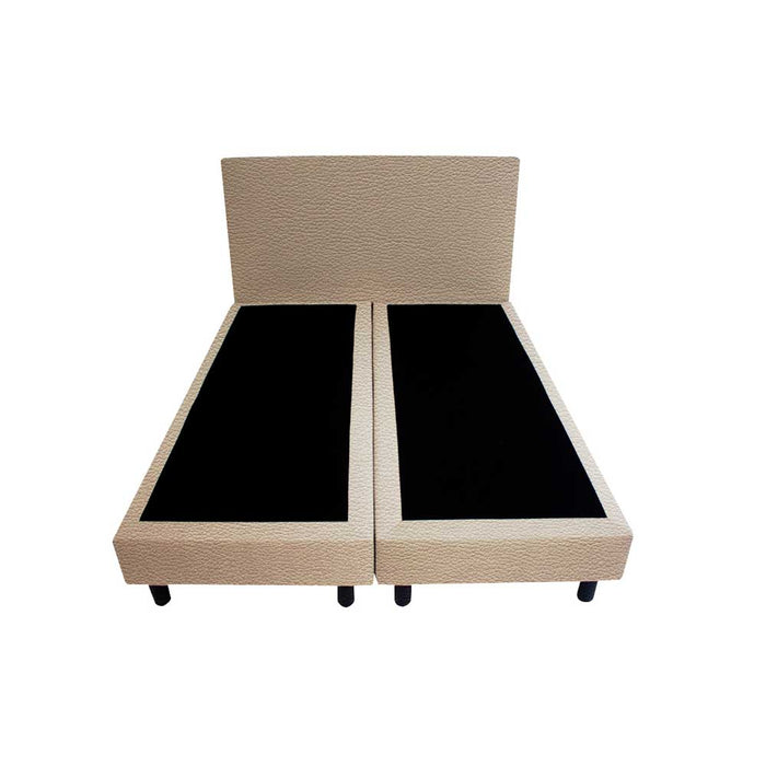 Bedworld Boxspring 140x190 - Lederlook - Licht taupe (MD906)