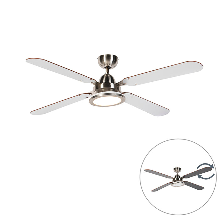 QAZQA LED Plafondventilator fanattic - Grijs - Modern - D 1330mm