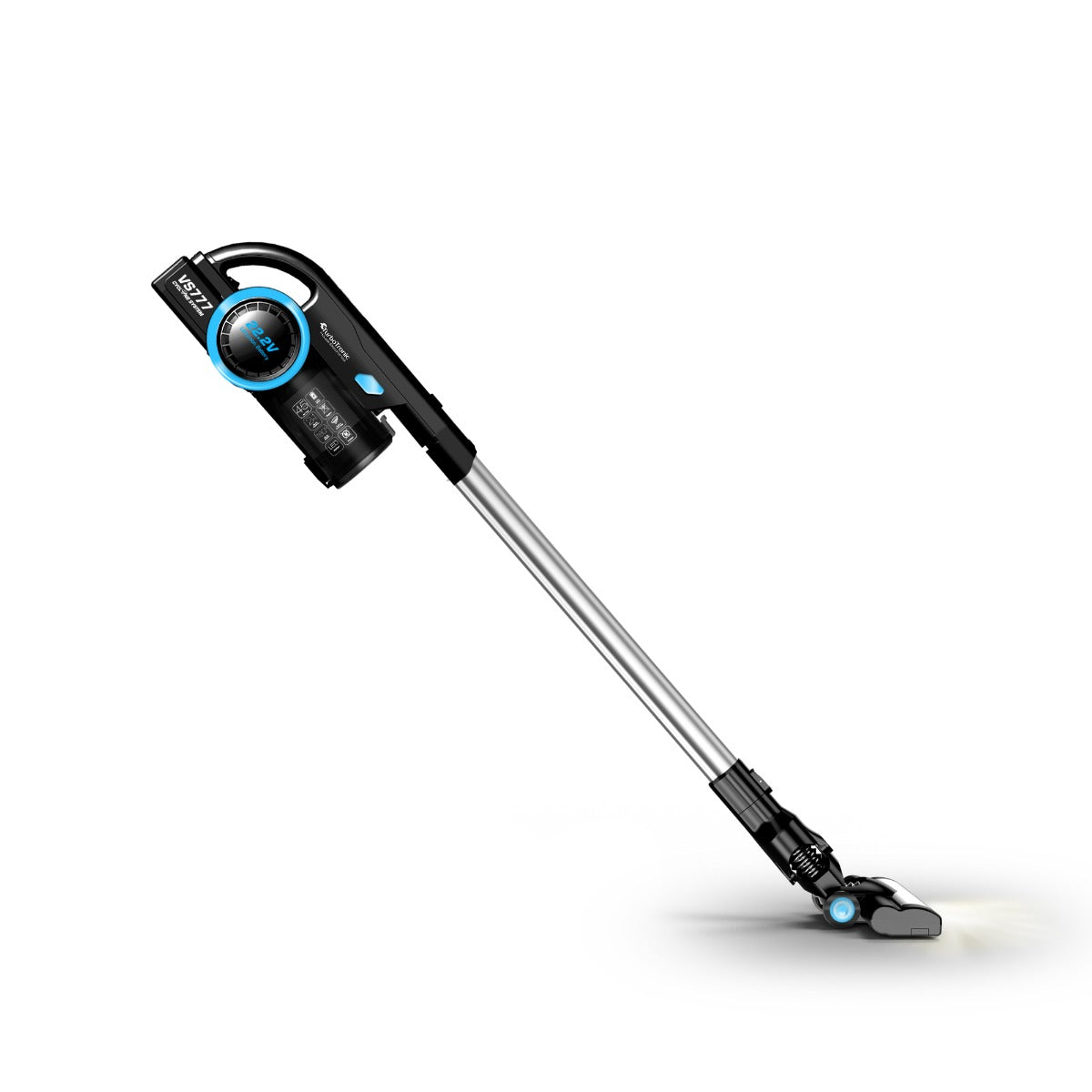 TurboTronic VS777 Draadloze steelstofzuiger - Zwart|Blauw