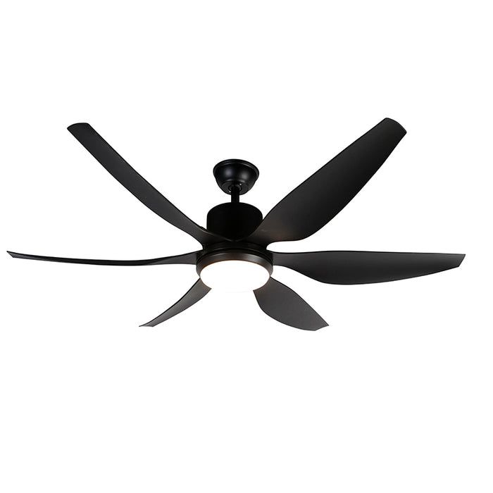 QAZQA Plafondventilator zwart incl. LED en afstandsbediening - Tak