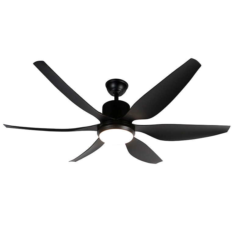 QAZQA Plafondventilator zwart incl. LED en afstandsbediening - Tak